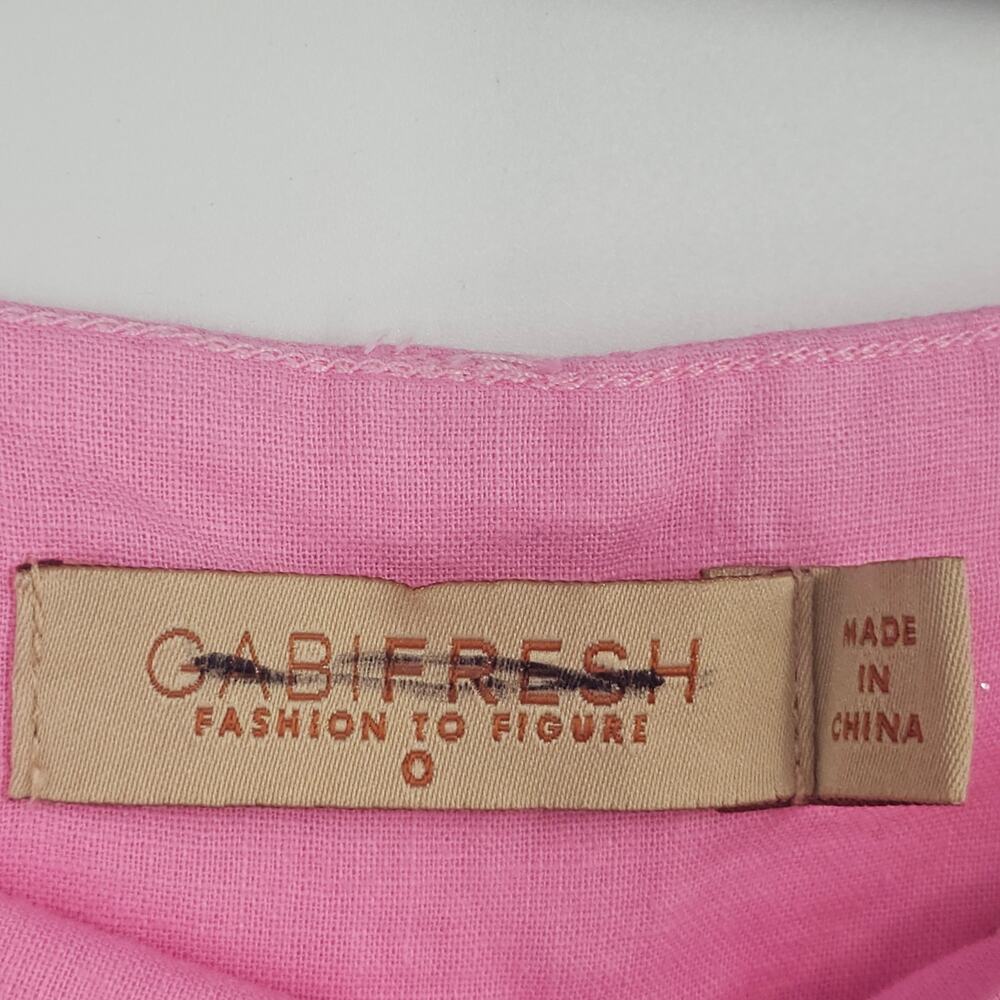 Gabi Fresh Bubble Gum Pink Linen Blend Wide Leg Pants Plus Size 0 NWOT 3545 - Picture 3 of 8